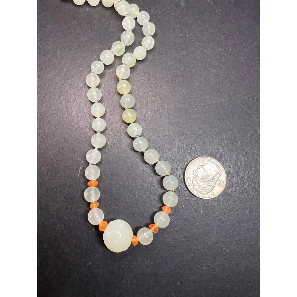 NEW serpentine and carnelian necklace with sterling silver clasp